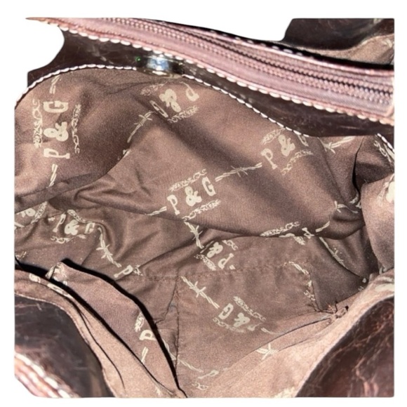 Studded Cross Black and Tan Shoulder Bag - Picture 7 of 7